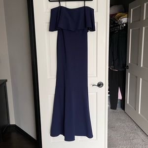 BHLDN Size 4 Navy Bridesmaid Dress, Off the Shoulder